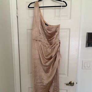 WHITE FOX GOLD SATIN MIDI DRESS